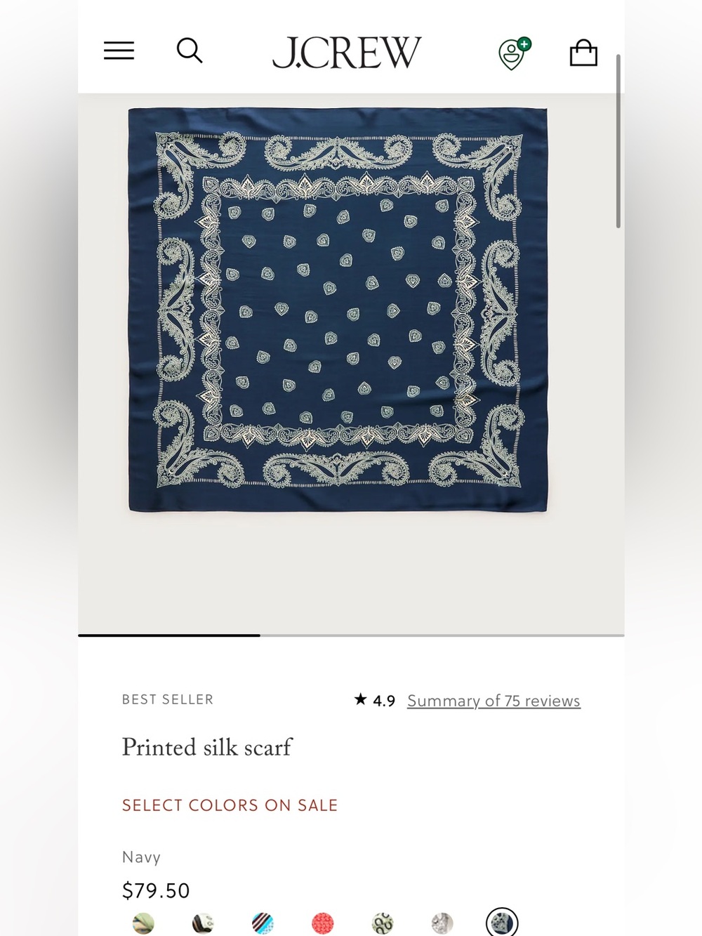 j crew silk scarf